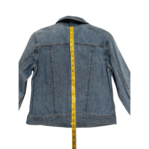 Telluride Clothing Co Denim Jacket Womens Small Blue Jean Distressed 100% Cotton - Picture 11 of 14